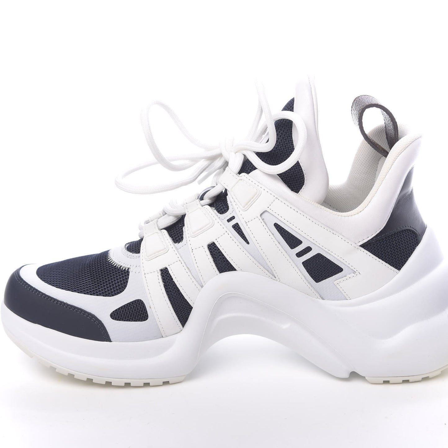 Calfskin Technical Nylon LV Archlight Sneakers 39 Marine