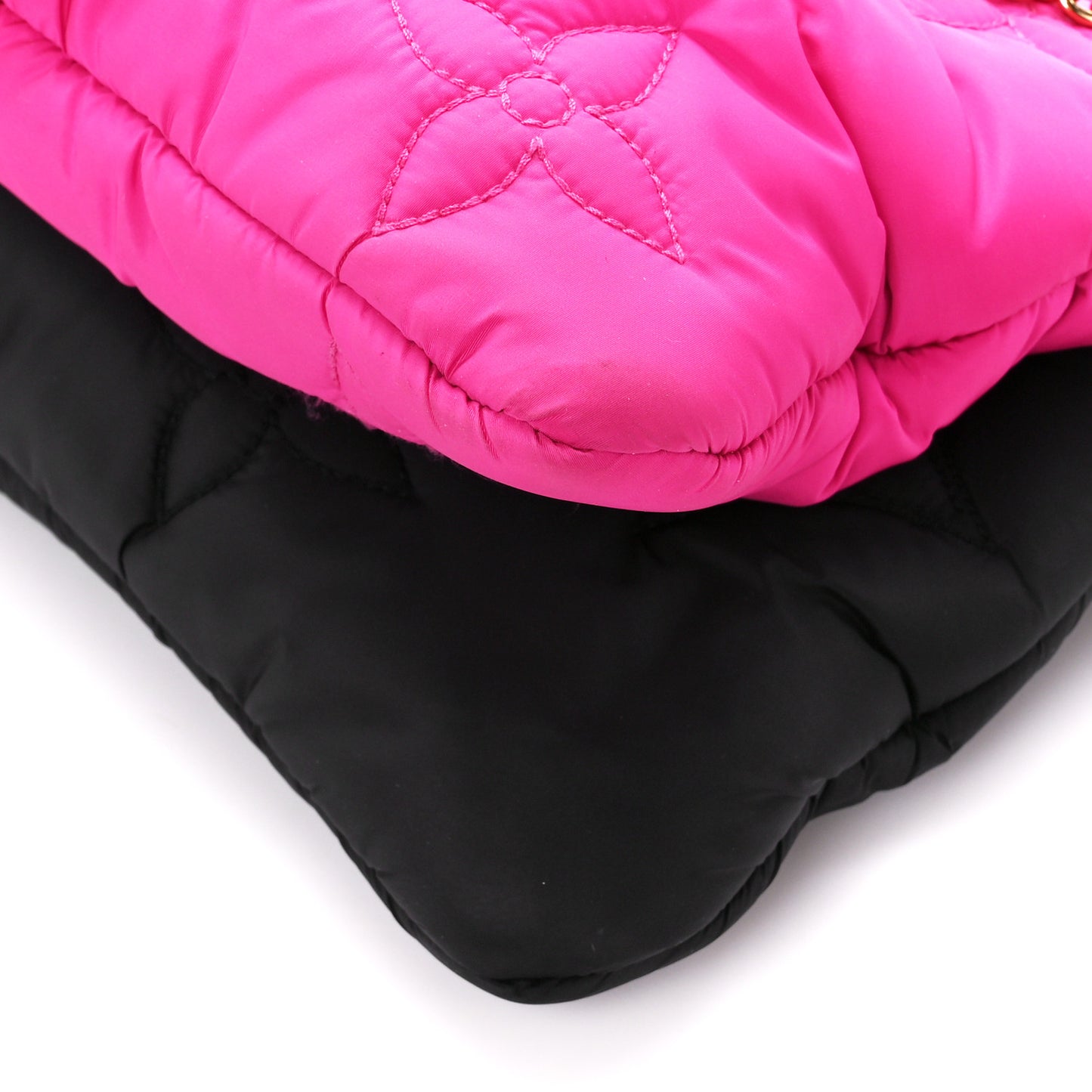 Econyl Monogram Pillow Maxi Multi Pochette Accessories Black Fuchsia
