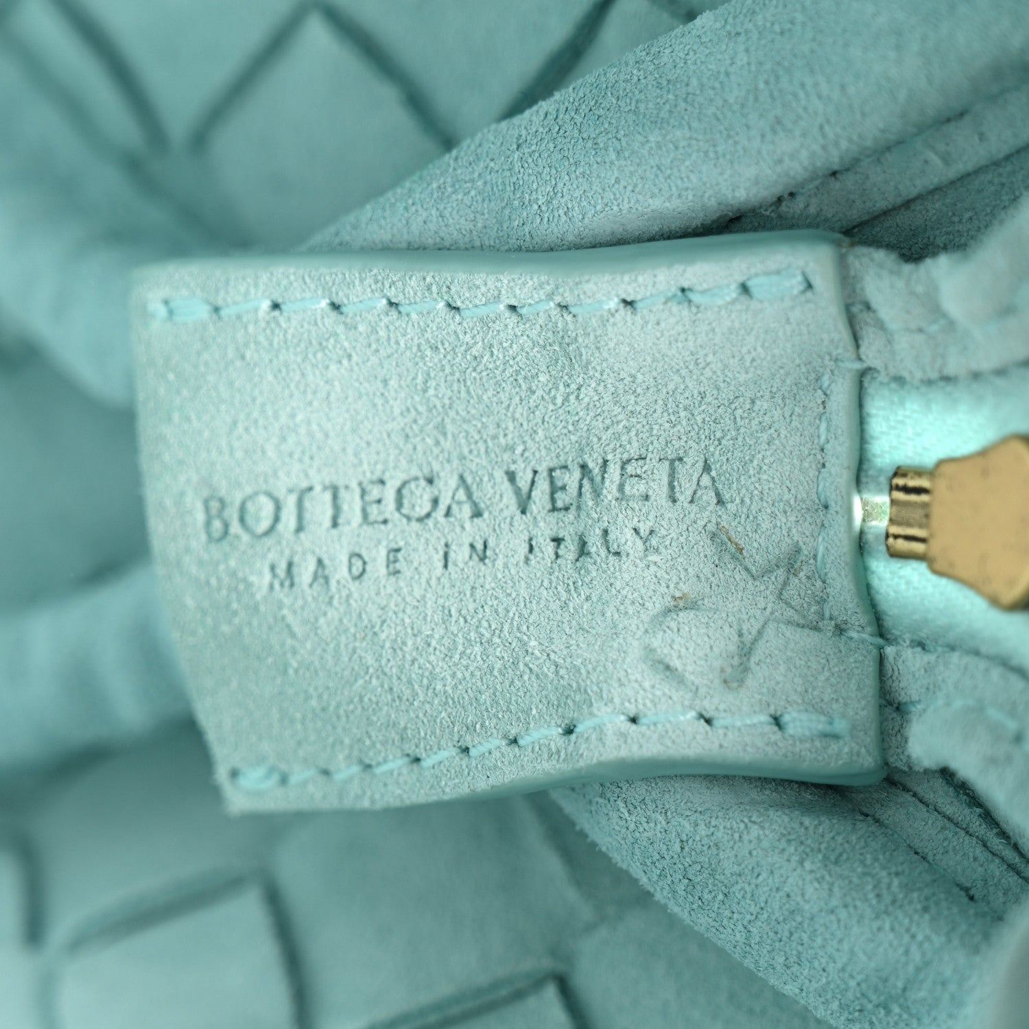 Bottega Veneta Suede Intrecciato Loop Camera Bag Teal 6 of 9