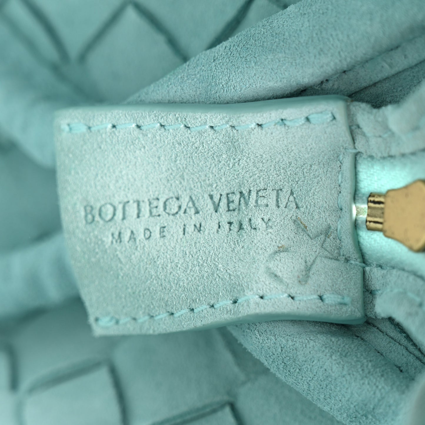 Suede Intrecciato Loop Camera Bag Teal