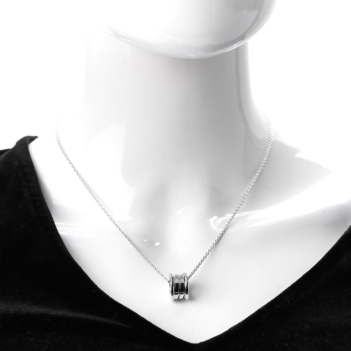 18K White Gold B.Zero1 Pendant Necklace