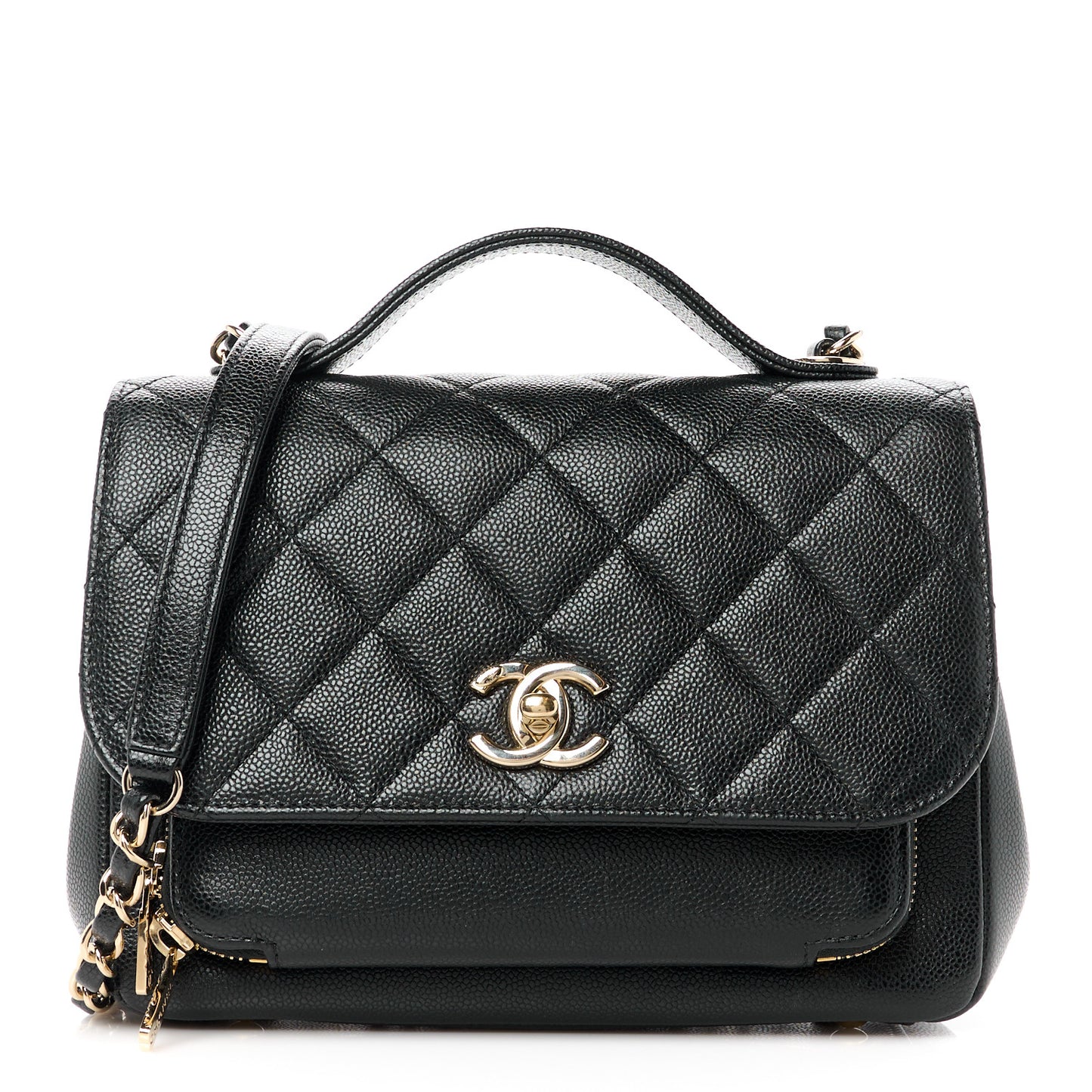 Caviar Quilted Medium Business Affinity Flap Black