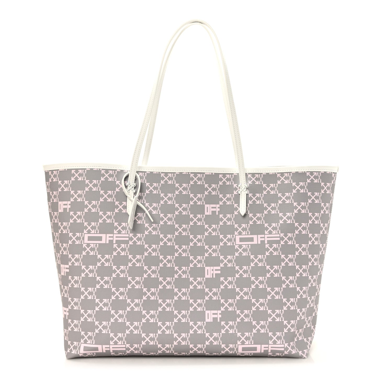 Coated Canvas Arrow Print Day Off Tote Bag White