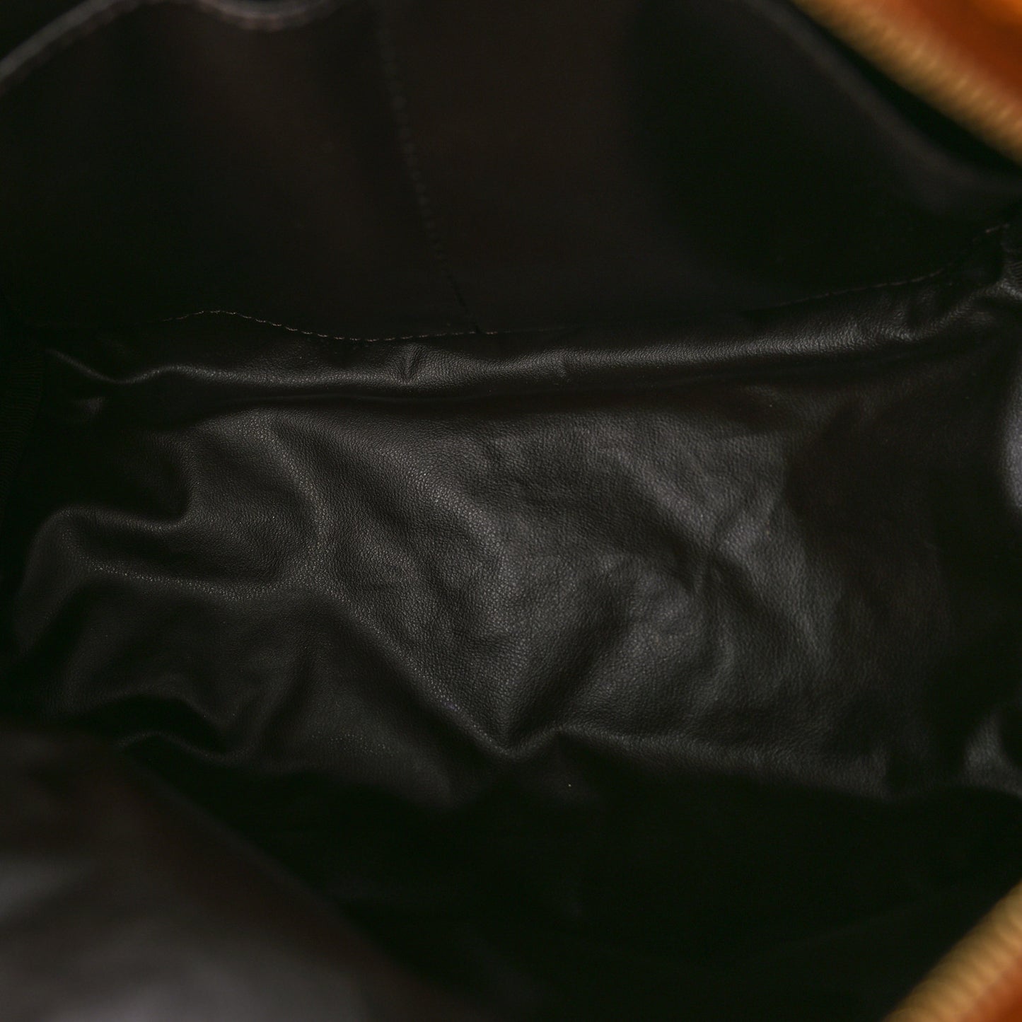 Terry Cloth Vitello Century Matte FF 1974 Embossed Medium Trapezoid Beauty Pouch Caramel