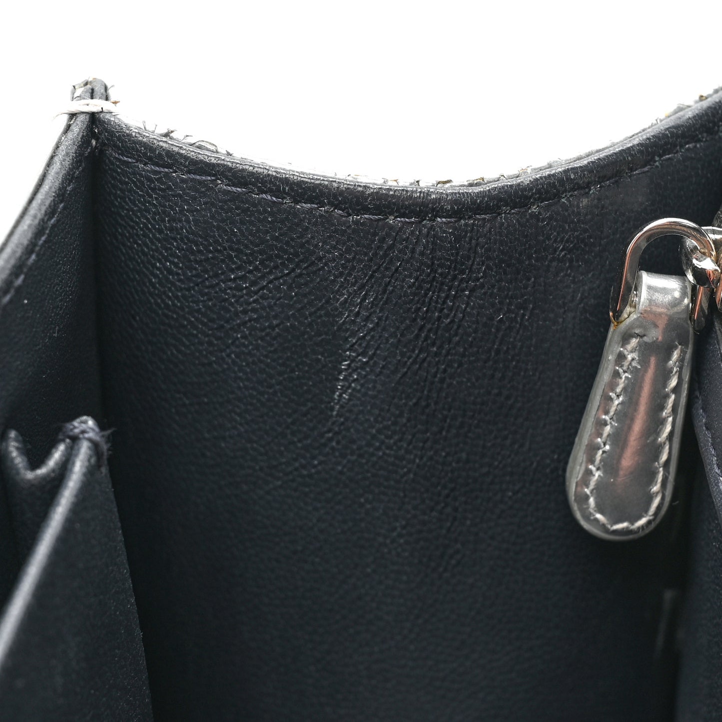 Metallic Patent Micro-Cannage Medium Diorama Flap Bag Silver