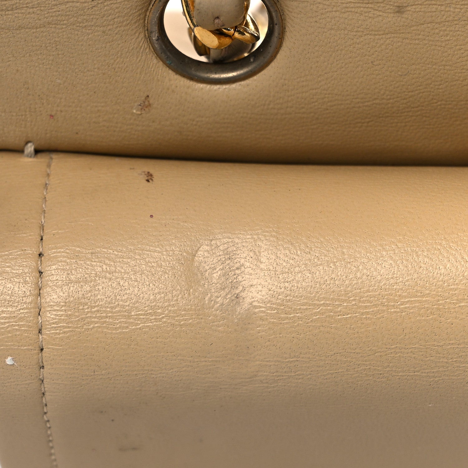 Chanel Lambskin Quilted Medium Double Flap Beige 22 of 24