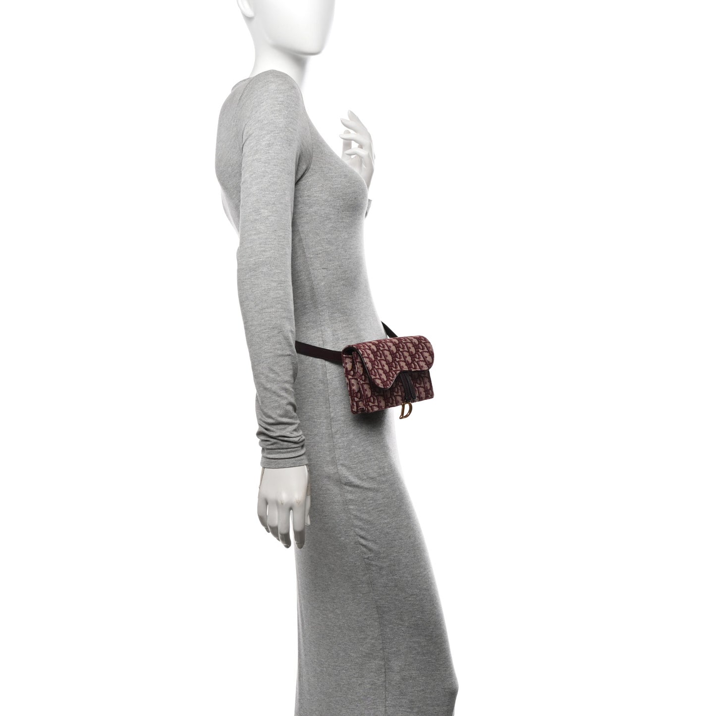 Oblique Saddle Belt Bag Bordeaux