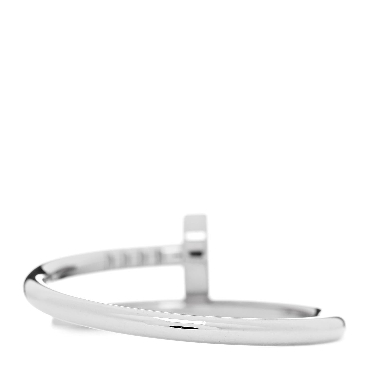 Cartier 18K White Gold Small Juste Un Clou Ring 56 7.5 3 of 5