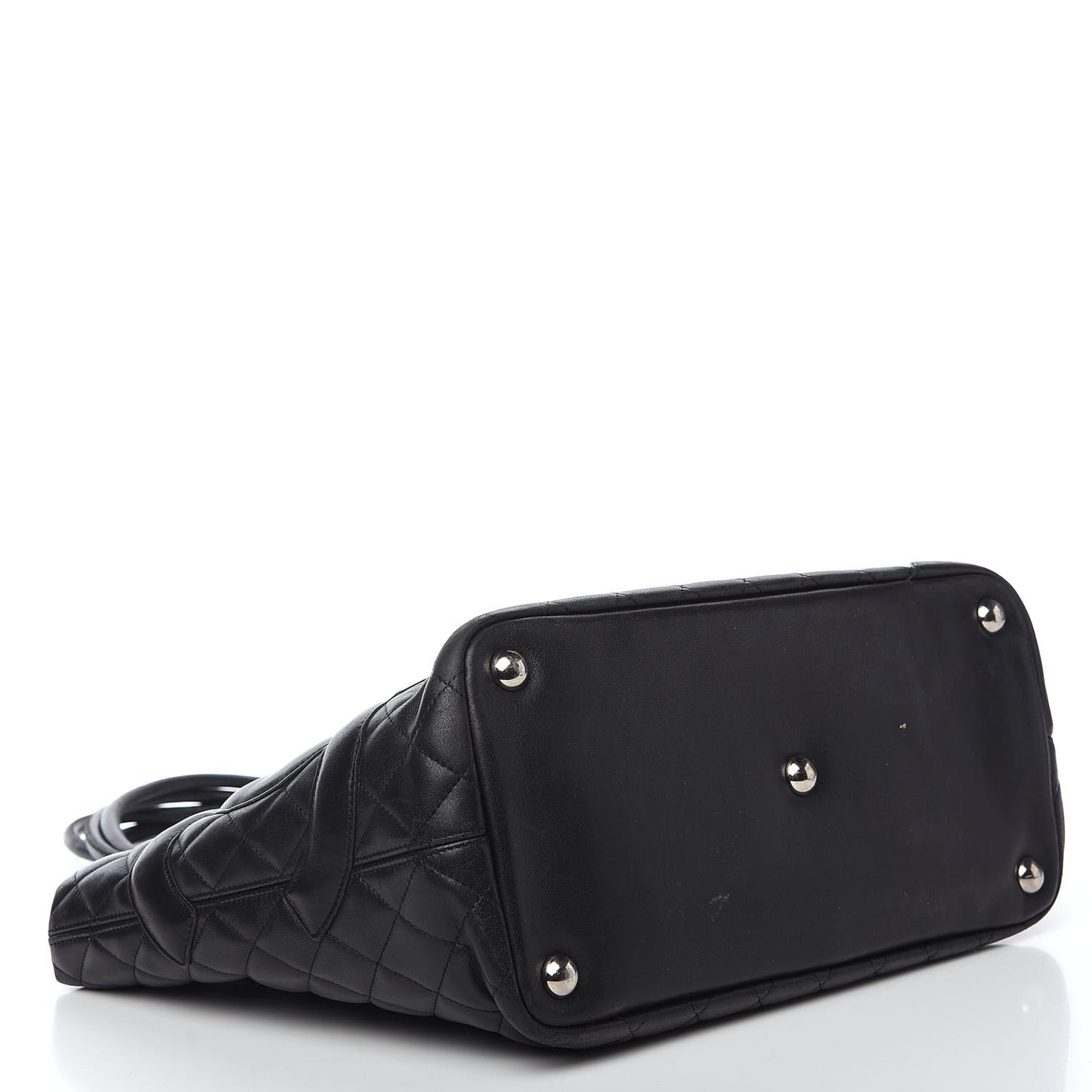 Calfskin Quilted Large Cambon Tote Black