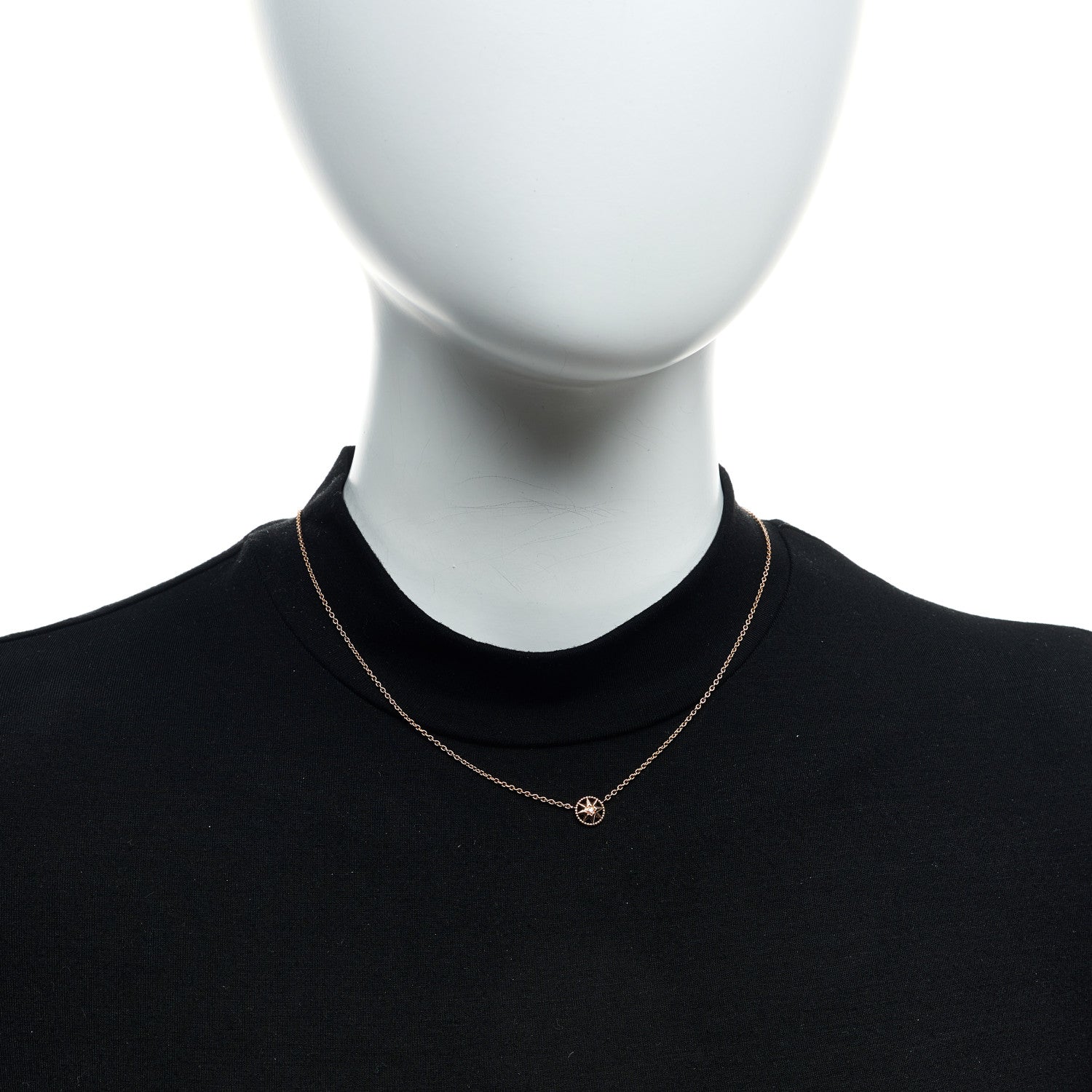 Christian Dior 18K Rose Gold Diamond XS Rose Des Vents Necklace 2 of 6