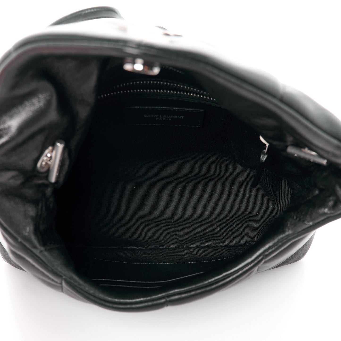 Lambskin Quilted Toy Loulou Puffer Monogram Chain Satchel Black