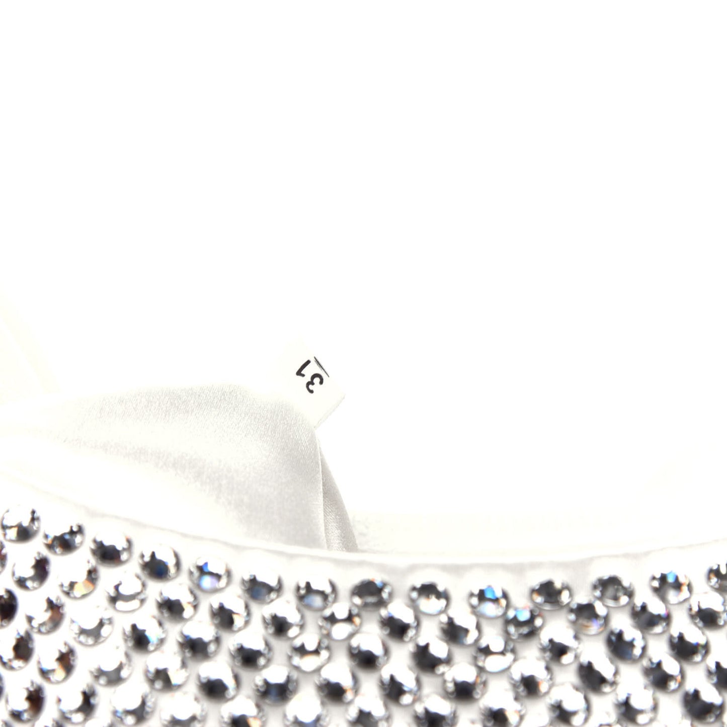 Satin Crystal Mini Re-Edition 2000 Bag White