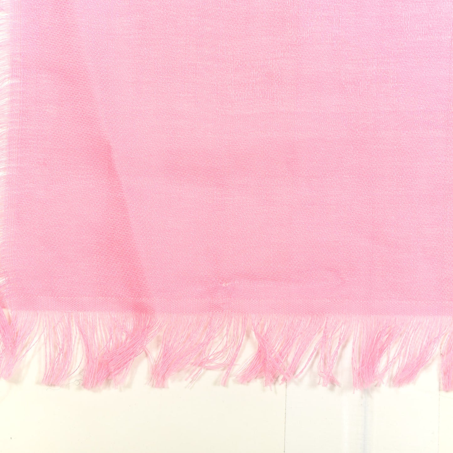 Wool Silk GG Monogram Fringe Scarf Pink