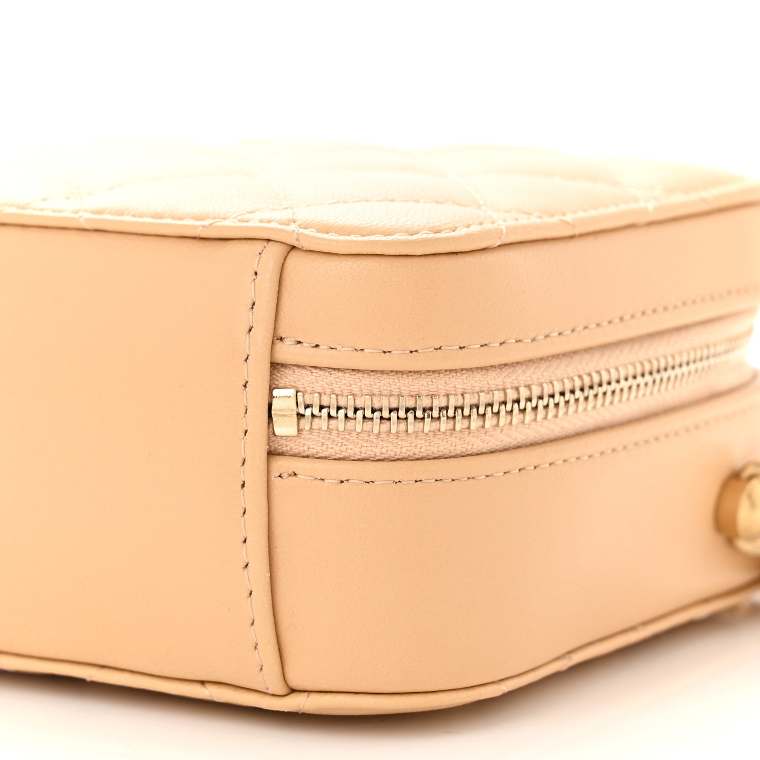 Chanel Lambskin Quilted CC Pearl Crush Camera Case Beige 10 of 11