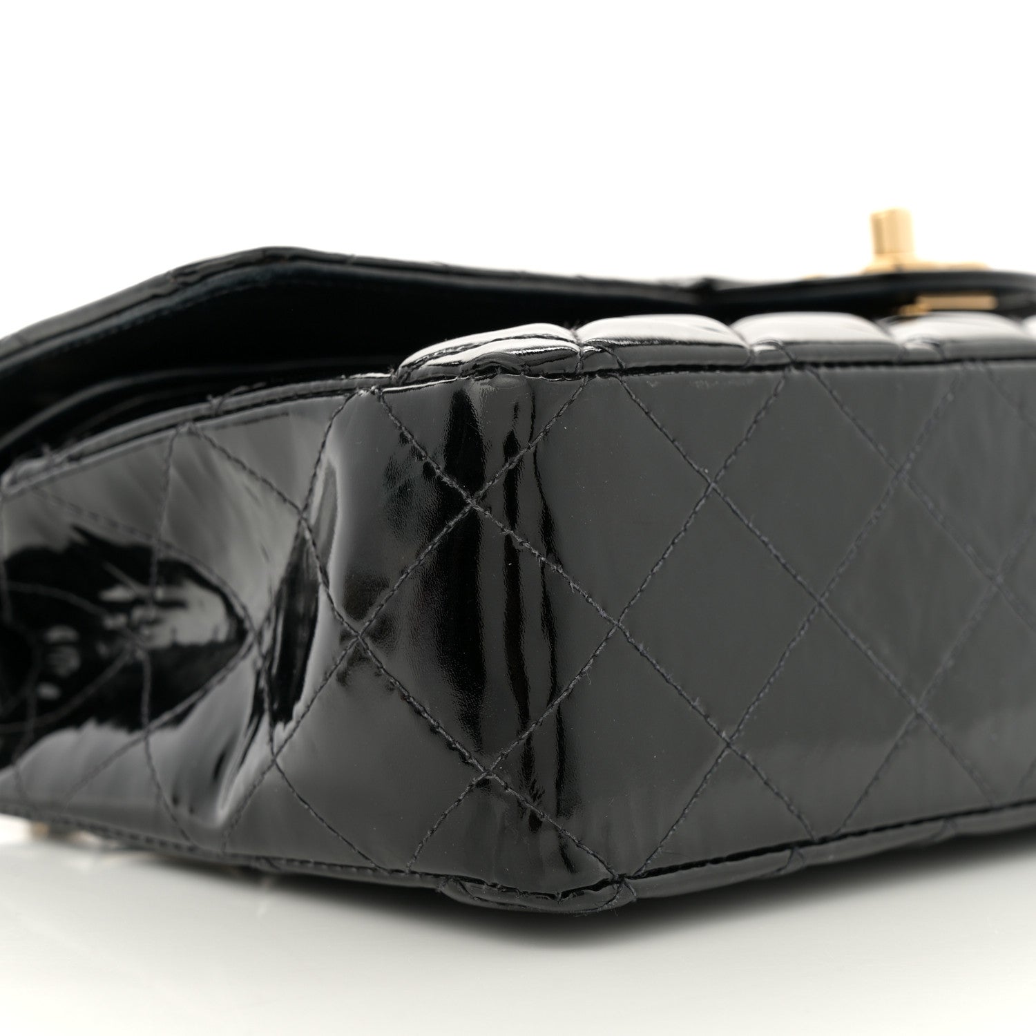 Chanel Patent Quilted Medium Double Flap Black 9 of 14