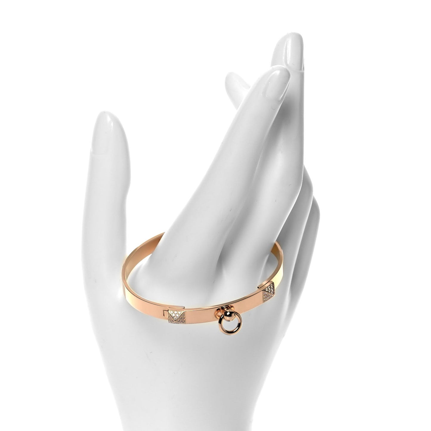 18K Rose Gold Diamond PM Collier De Chien Bracelet SH