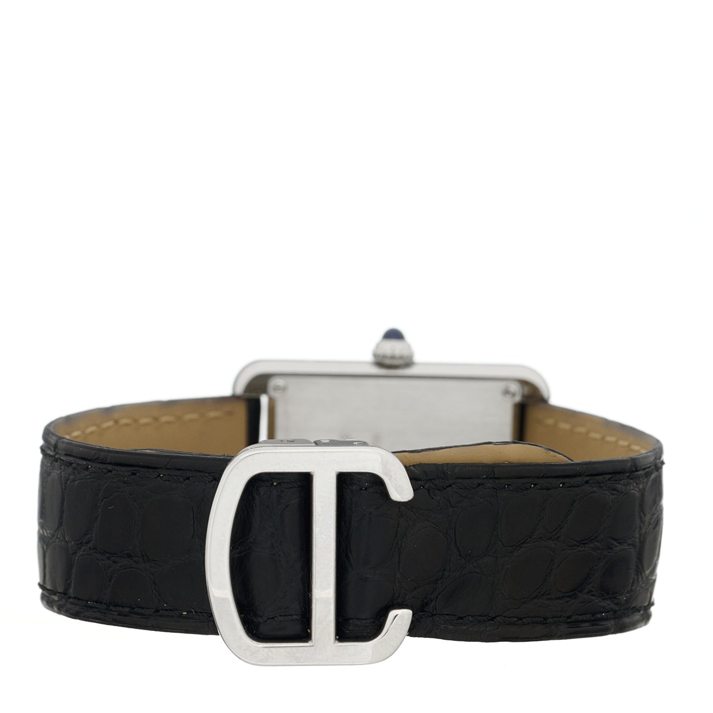 Stainless Steel Calfskin 24mm Tank Solo Quartz Watch