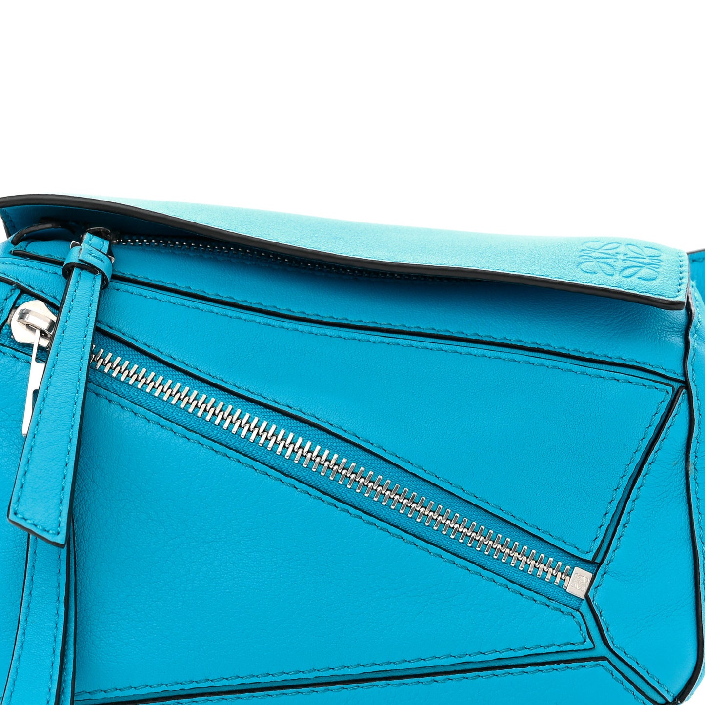 Calfskin Mini Puzzle Bumbag Cyan