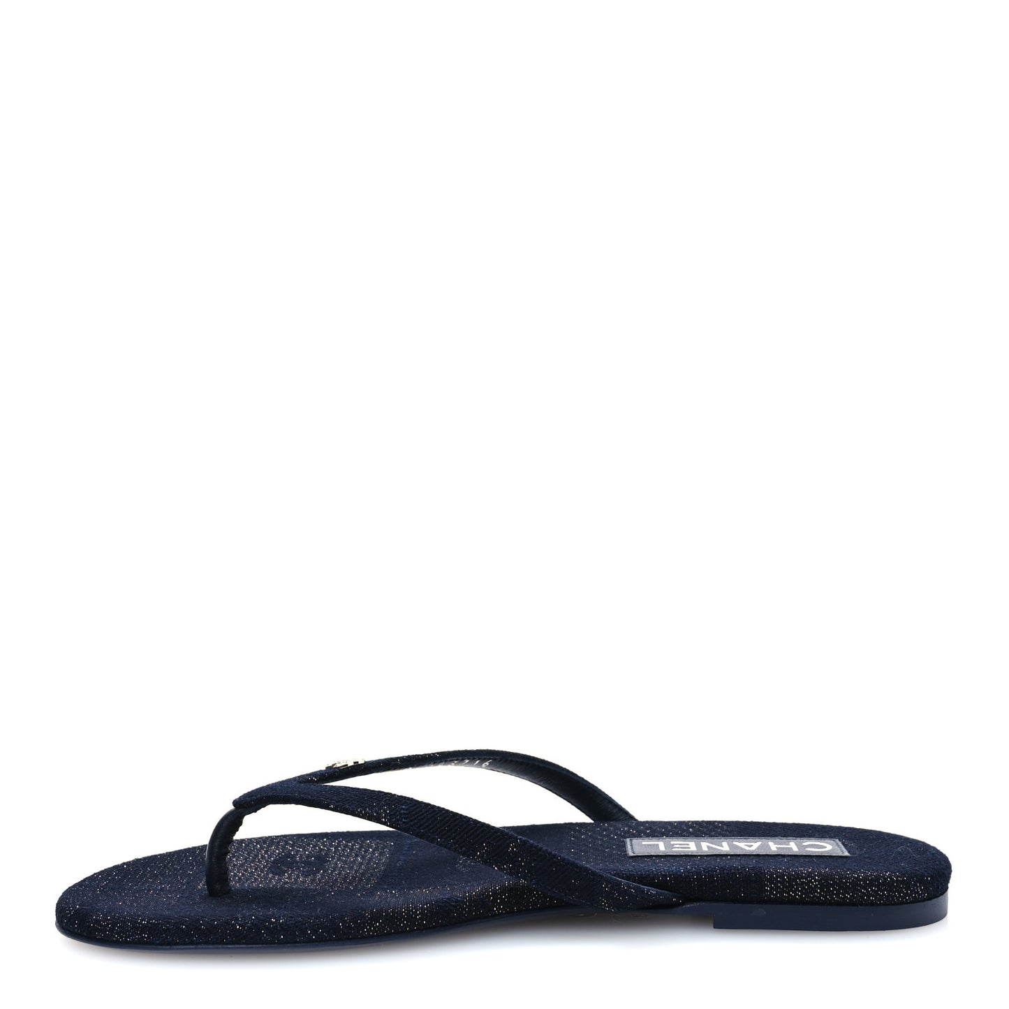 Velvet Crystal CC Thong Sandals 39 Dark Blue