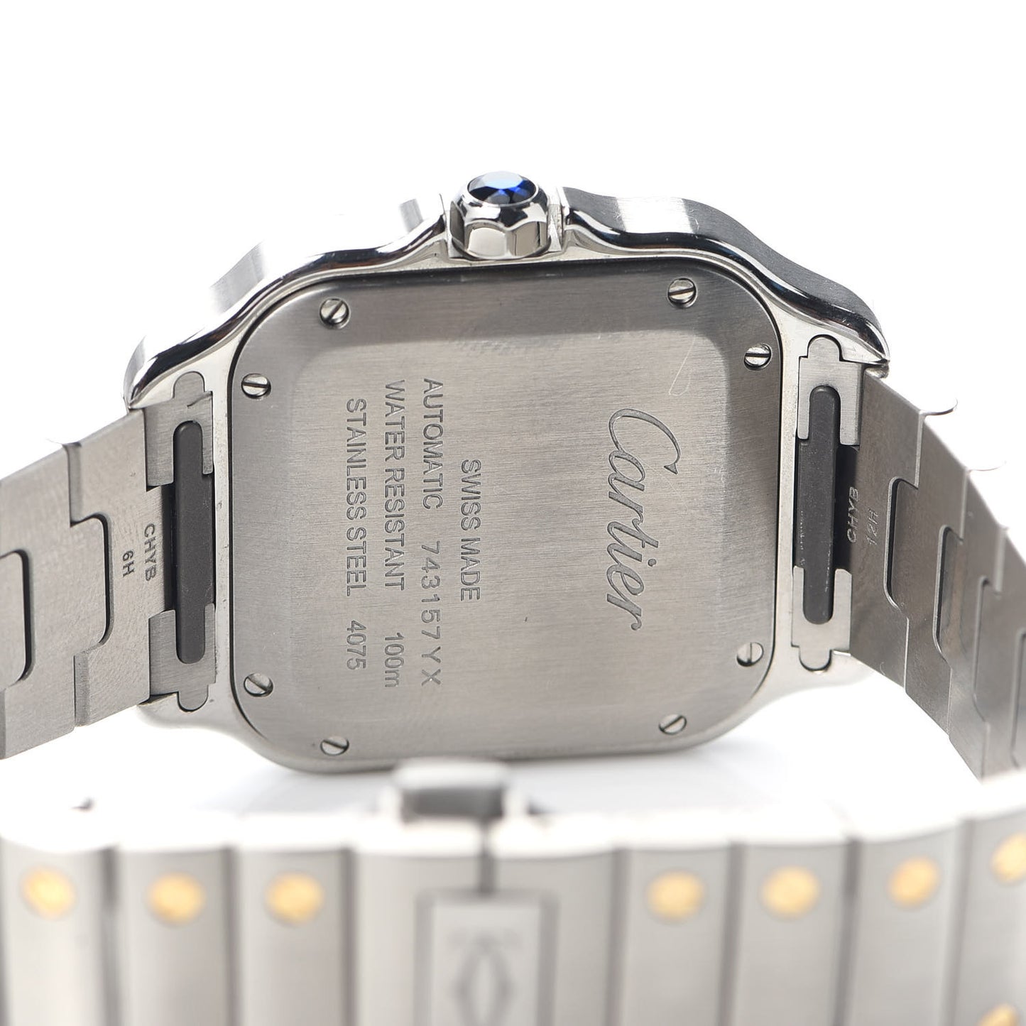 Stainless Steel 18K Yellow Gold 35mm Santos de Cartier Automatic Watch