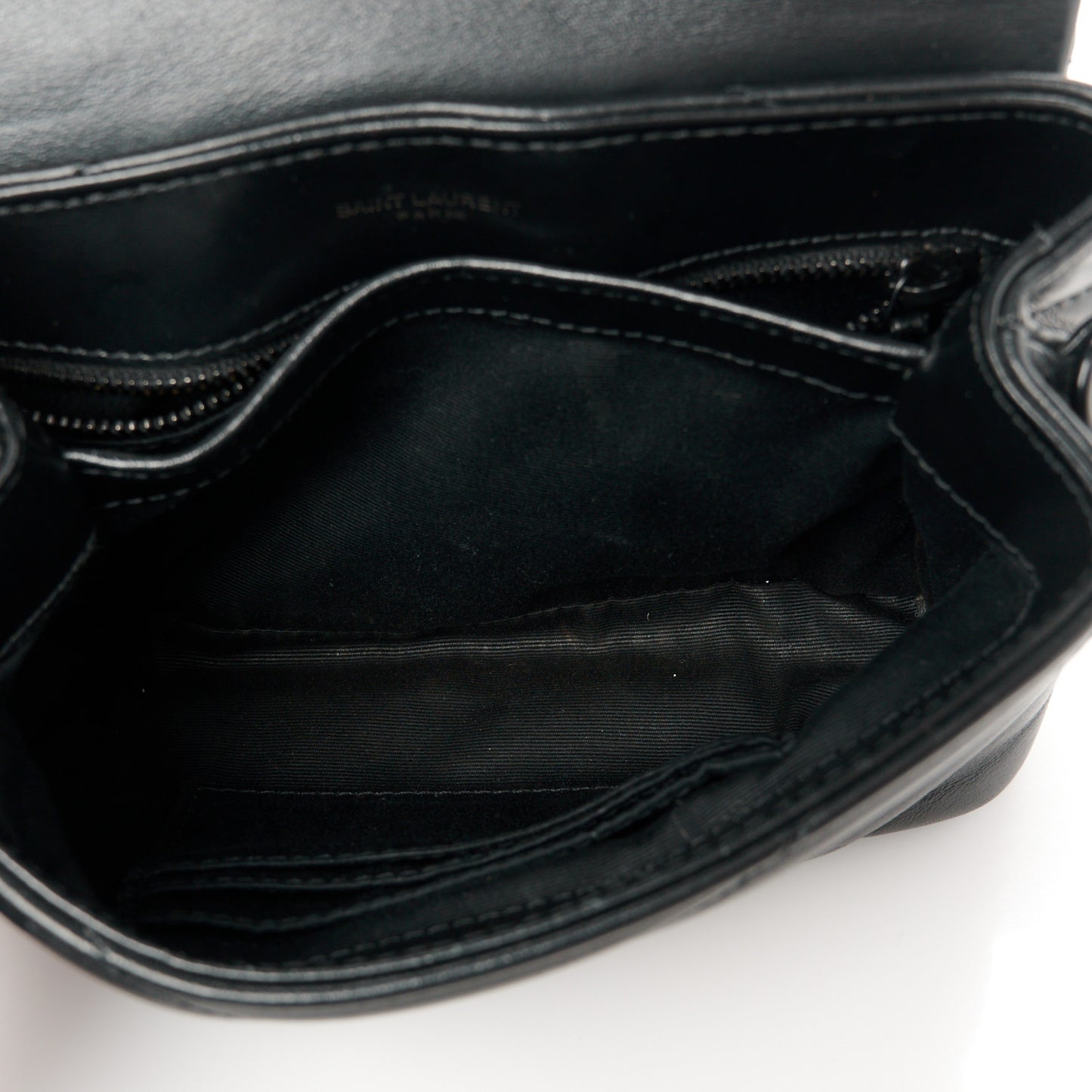 Calfskin Y Quilted Monogram Monochrome Toy Loulou Crossbody Bag Black