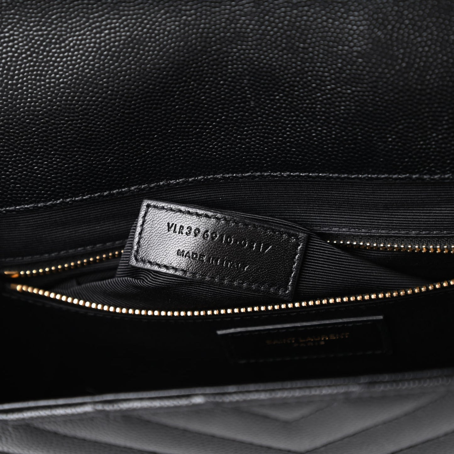 Grain De Poudre Matelasse Chevron Large Monogram Satchel Black