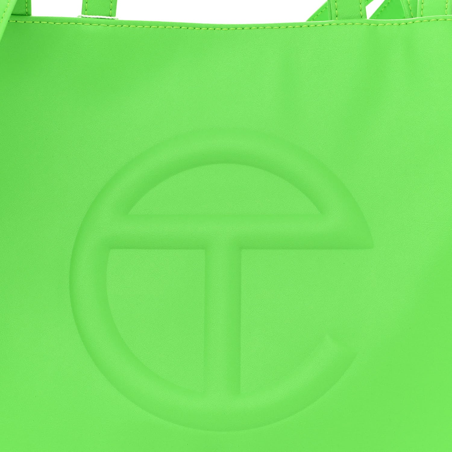 Telfar Vegan Leather Medium Shopping Bag Highlighter Green 8 of 10