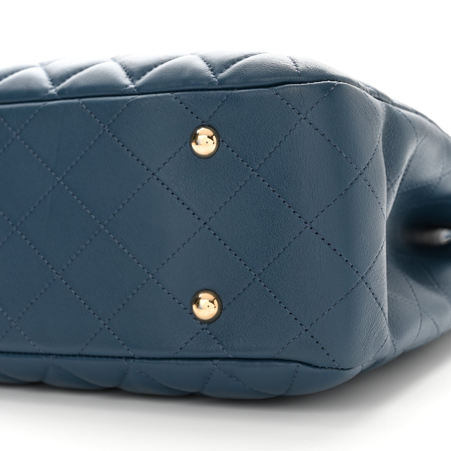 Chanel Lambskin Quilted Large Classic Shopping Tote Blue 10 of 11