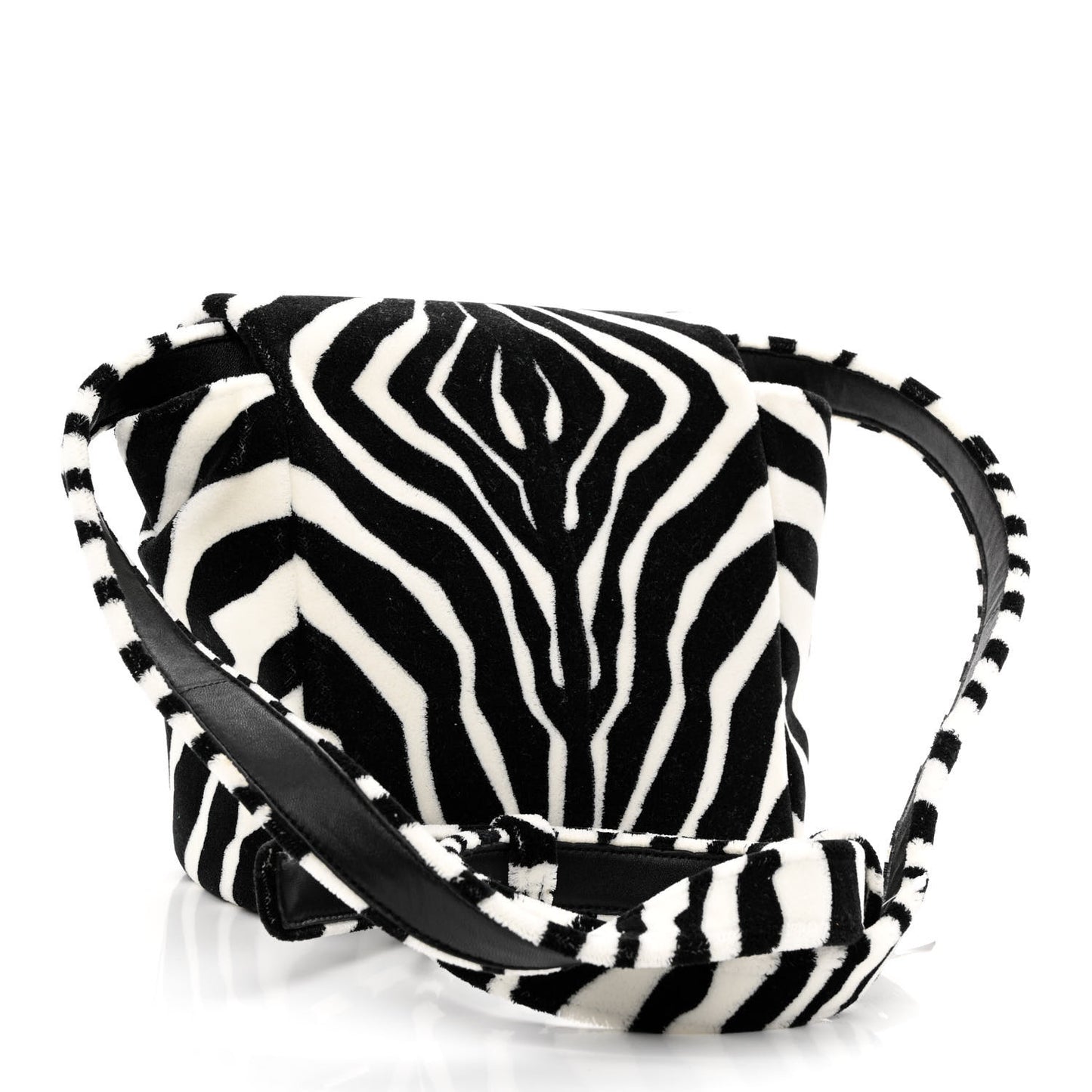 Tufted Zebra Clip Bag Black White