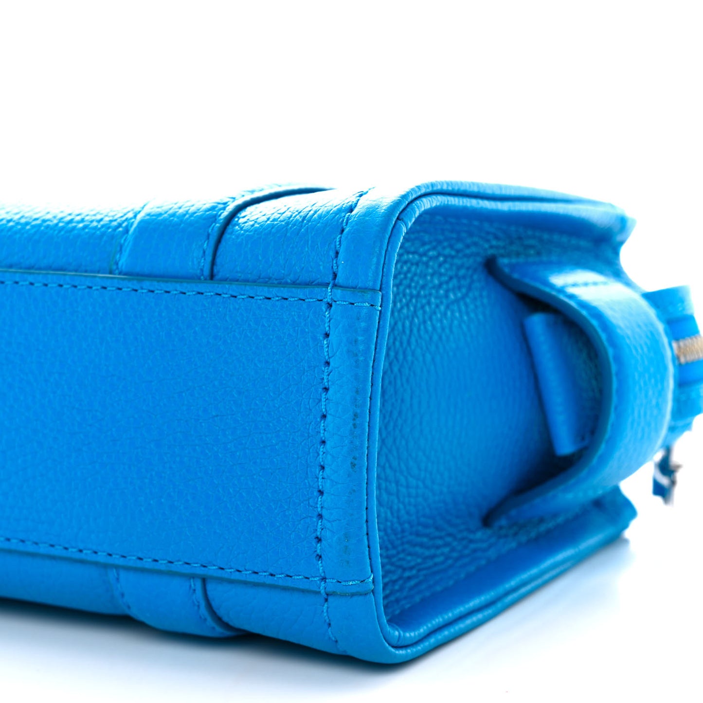 Grained Calfskin Micro The Tote Bag Scuba Pool