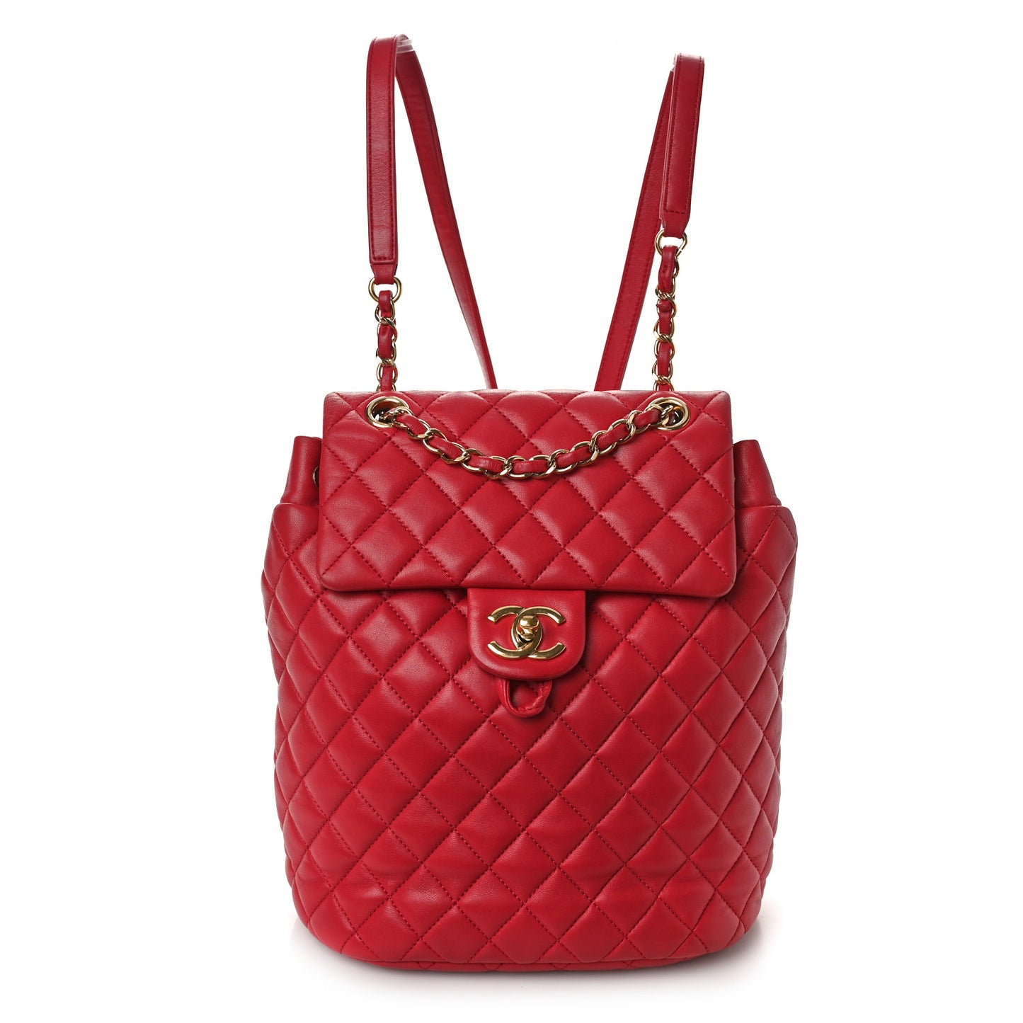 Lambskin Quilted Small Urban Spirit Backpack Red