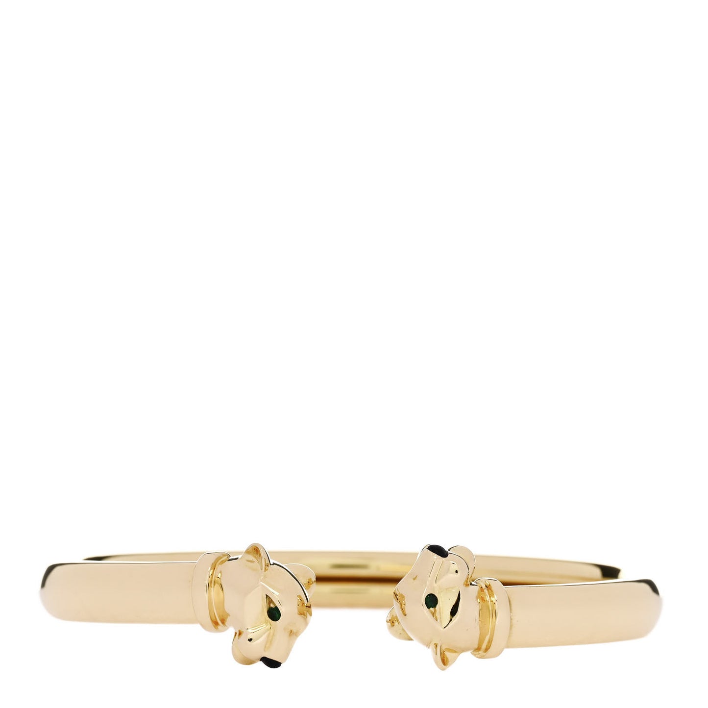 18K Yellow Gold Tsavorite Garnet Onyx Panthere De Cartier Cuff Bracelet 16
