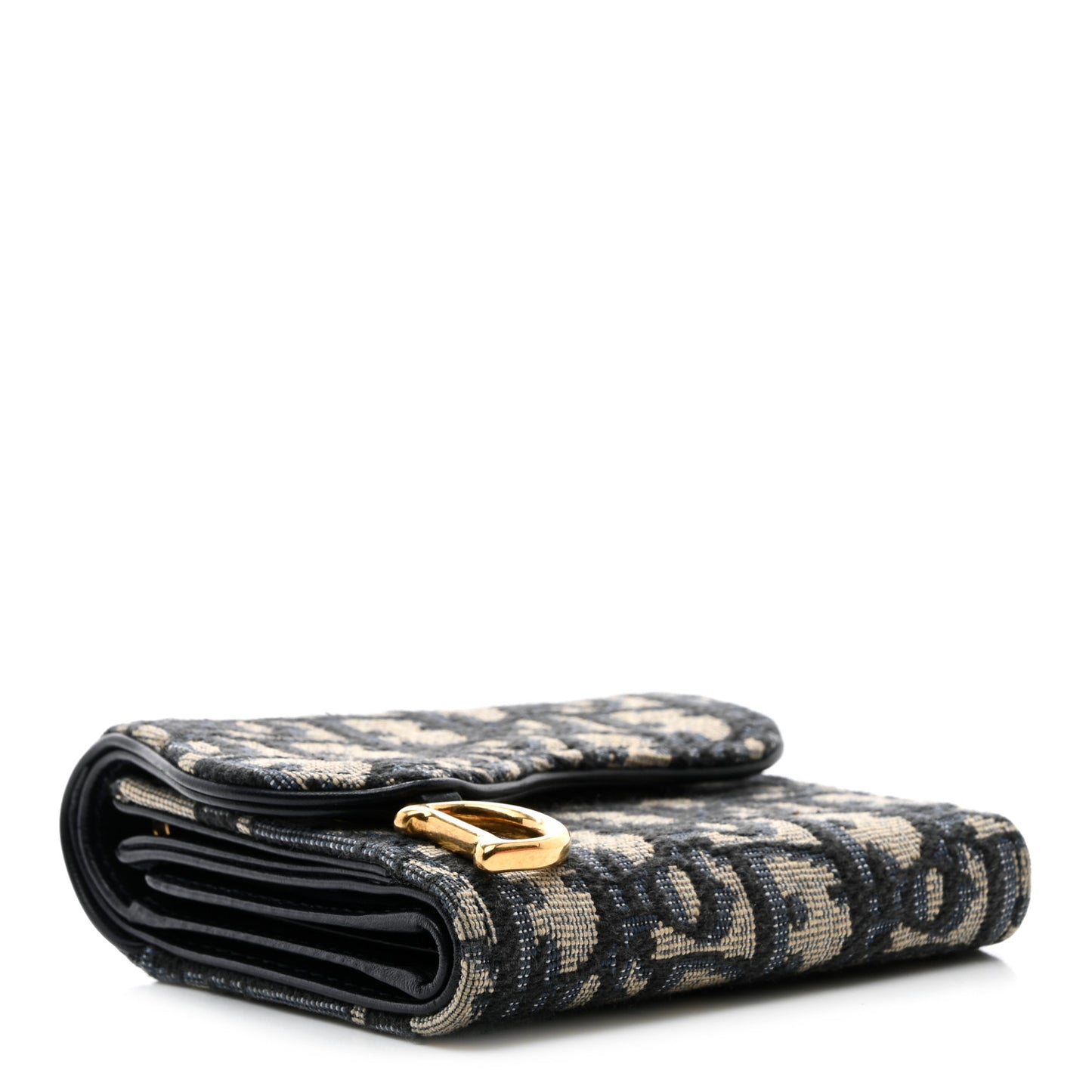 Oblique Saddle Lotus Wallet Blue