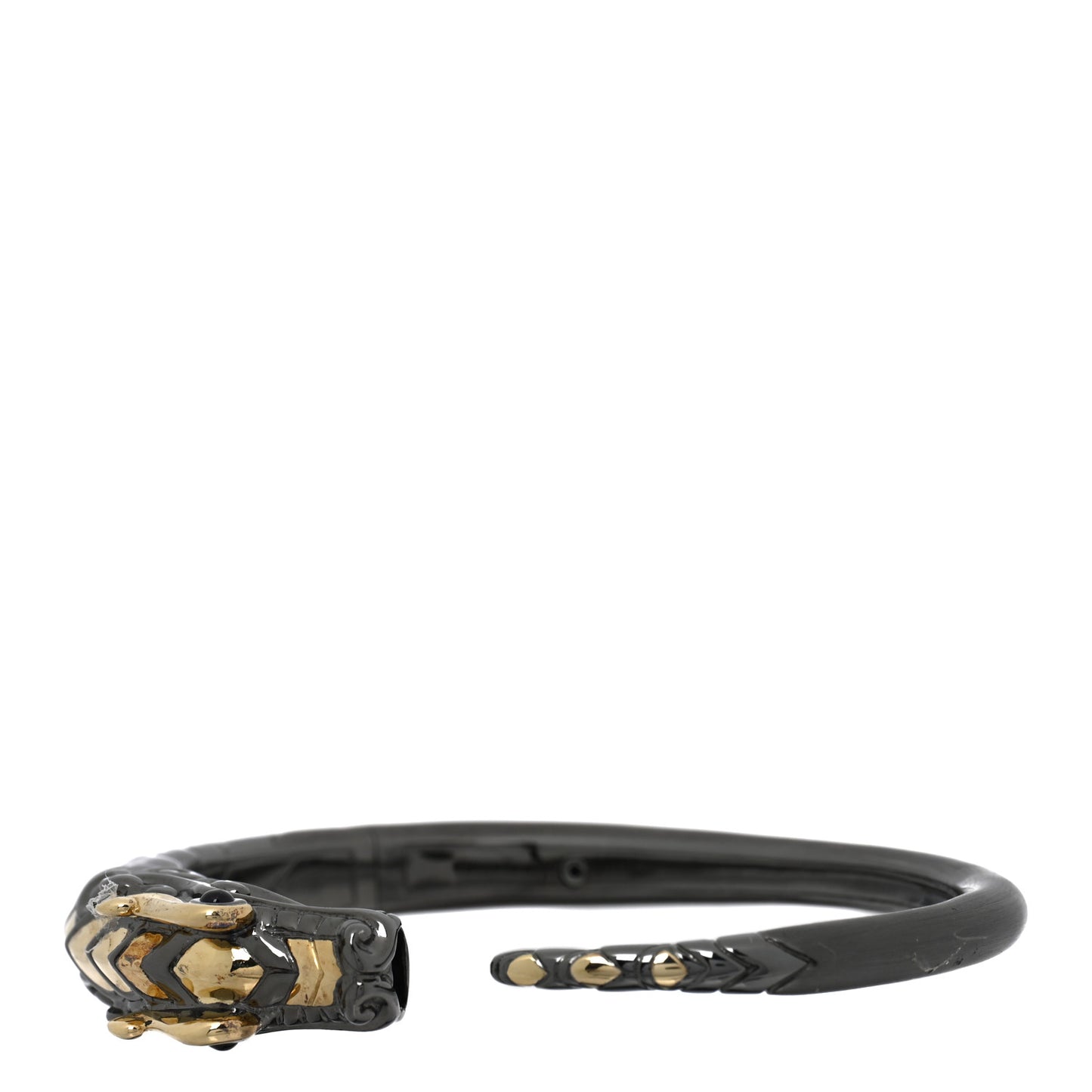 Darkened Sterling Silver 18K Yellow Gold Legends Naga Dragon Cuff Bracelet