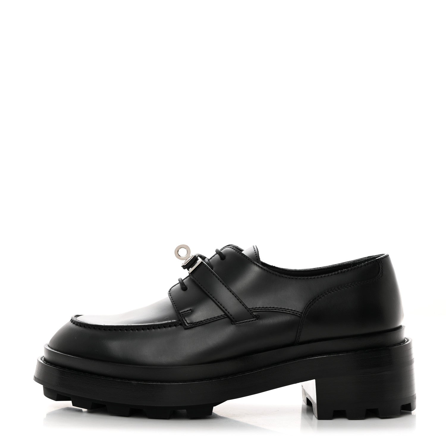 Hermes Calfskin First Derby Shoes 37 Black 1 of 9