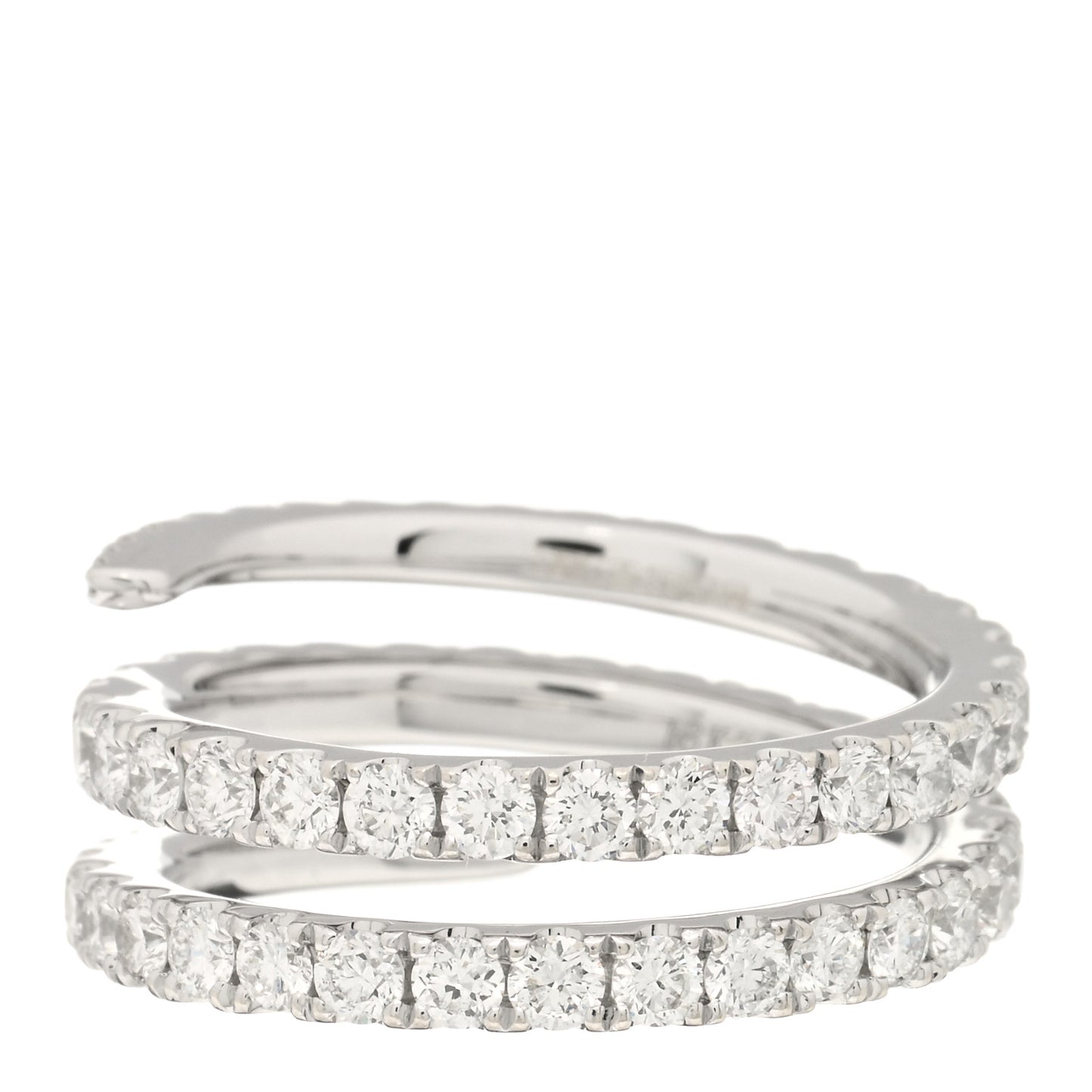 18K White Gold Diamond Coil Ring 52 6