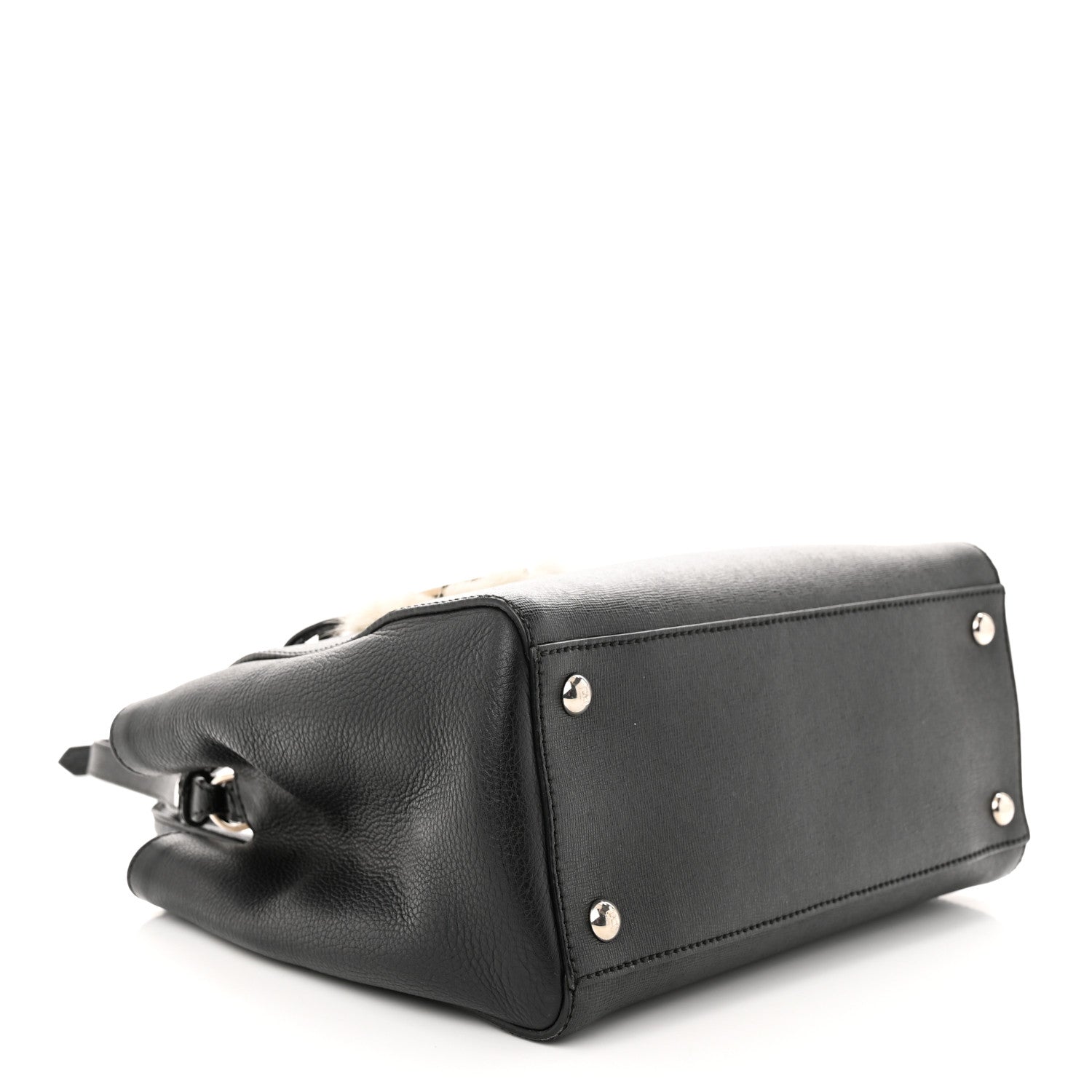 Fendi Vitello Elite Flamingo Mink Monster Charm Petite 2Jours Tote Black Multicolor 4 of 14