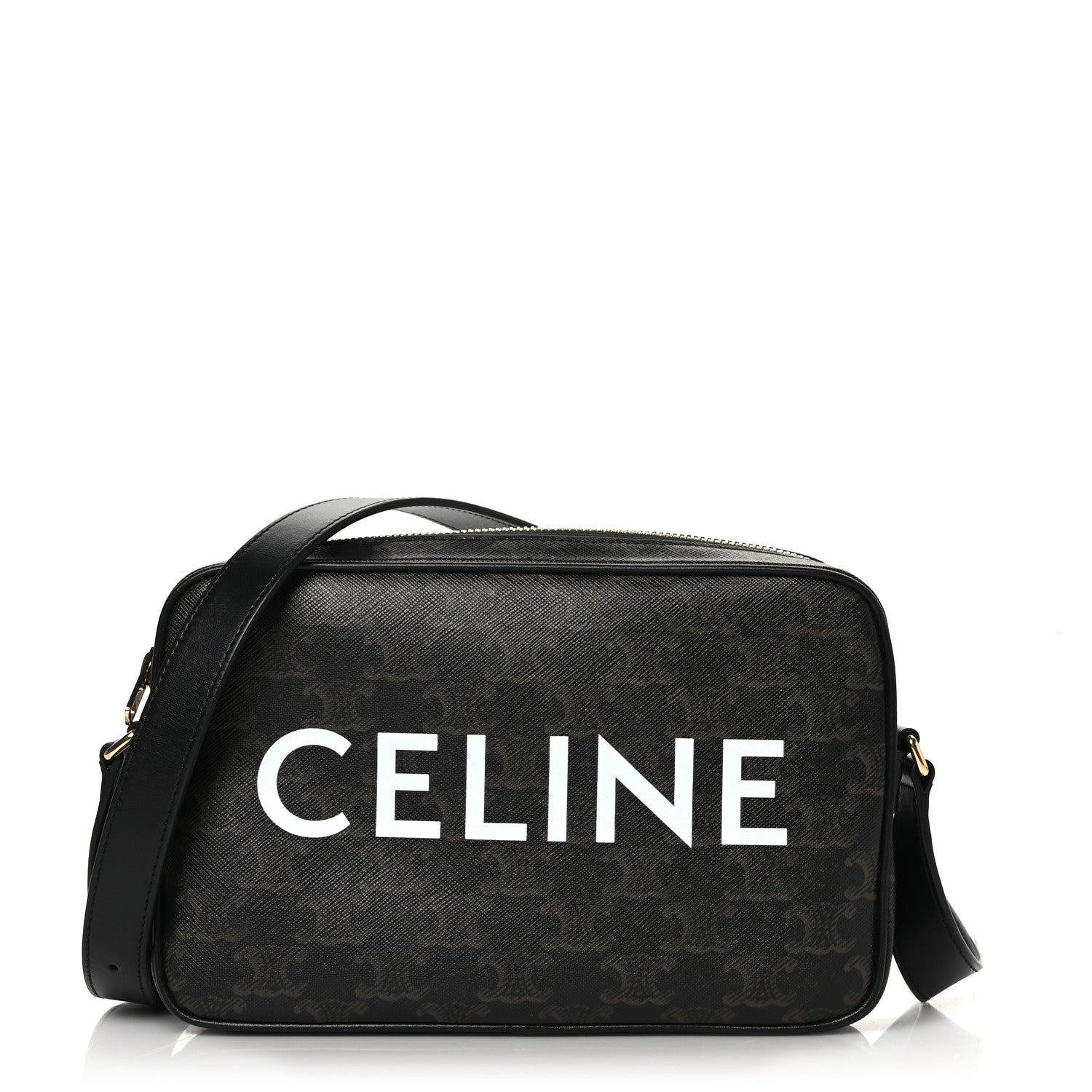 Celine Triomphe Canvas Medium Messenger Bag Black 1 of 8