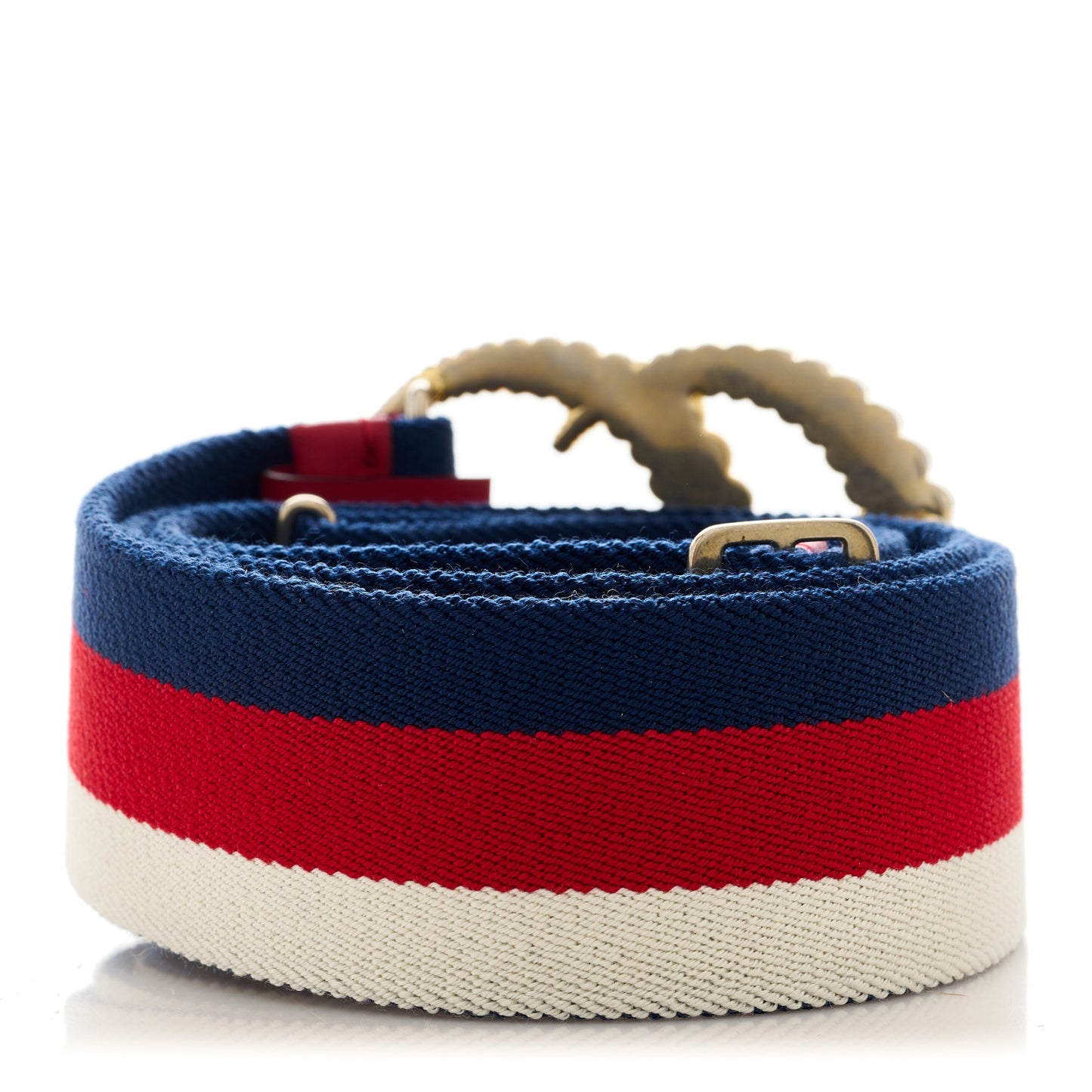 Canvas Torchon Double G Sylvie Web Belt 90 36 Red White Blue