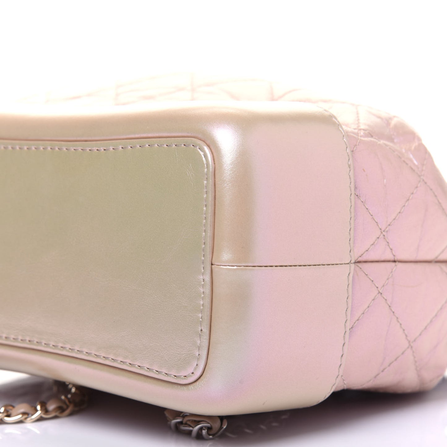 Iridescent Lambskin Calfskin Small Quilted Gabrielle Backpack Light Pink