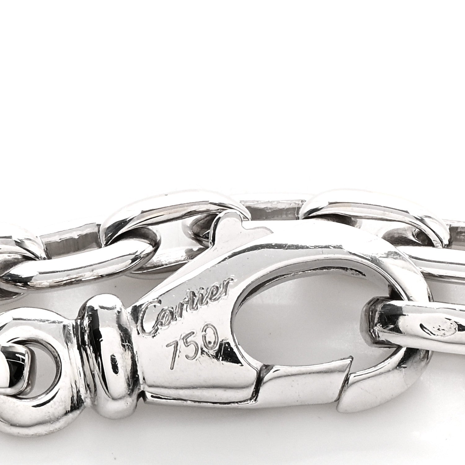 Cartier 18K White Gold Diamond Double C Penelope Charm Bracelet 3 of 3