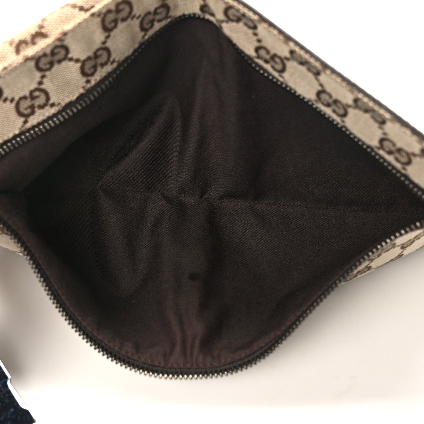 GG Monogram Double Pocket Belt Bag Dark Brown
