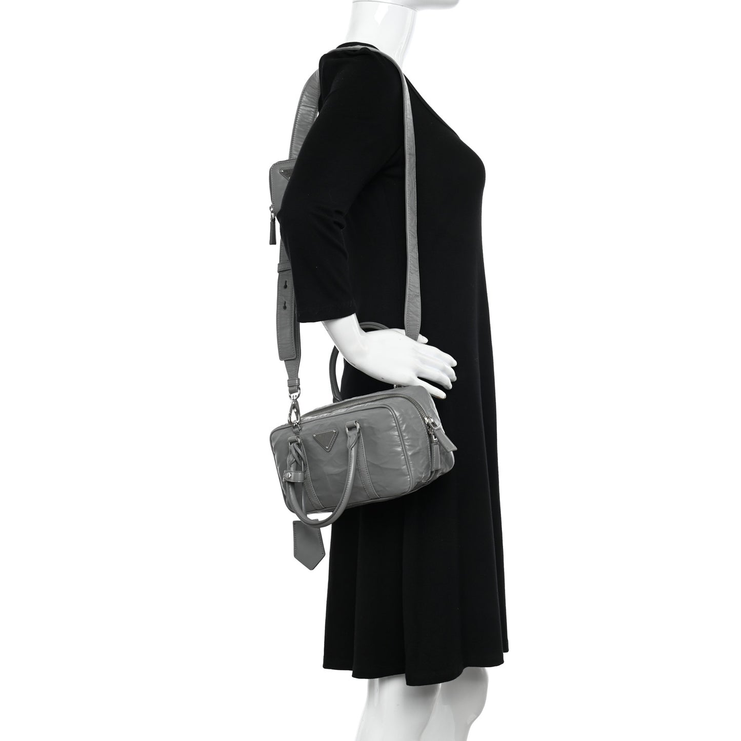 Nappa Antique Small Re-Edition 2001 Two Handle Crossbody Bag Ardesia