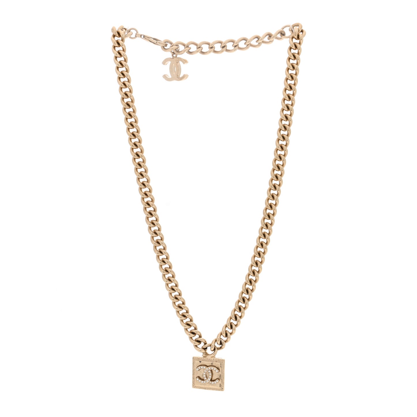 Metal Crystal CC Choker Gold