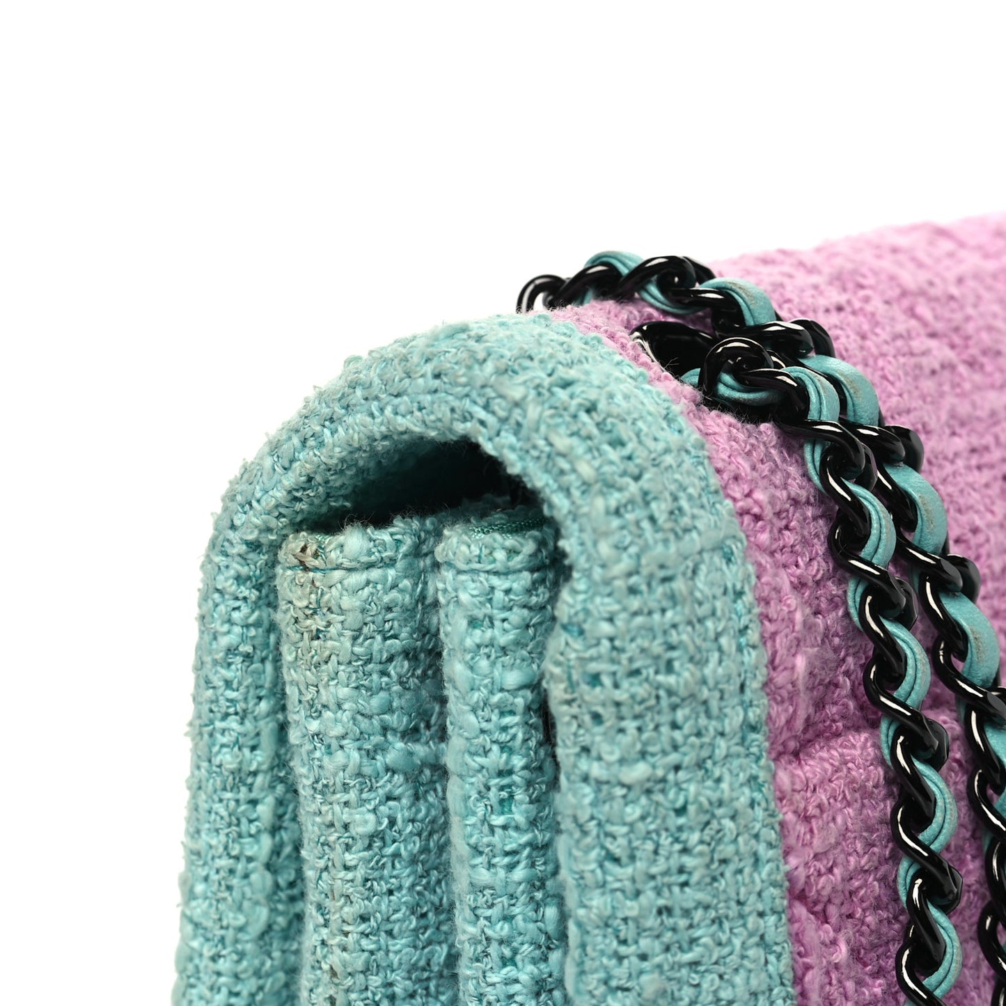 Tweed Quilted Flap Pink Blue