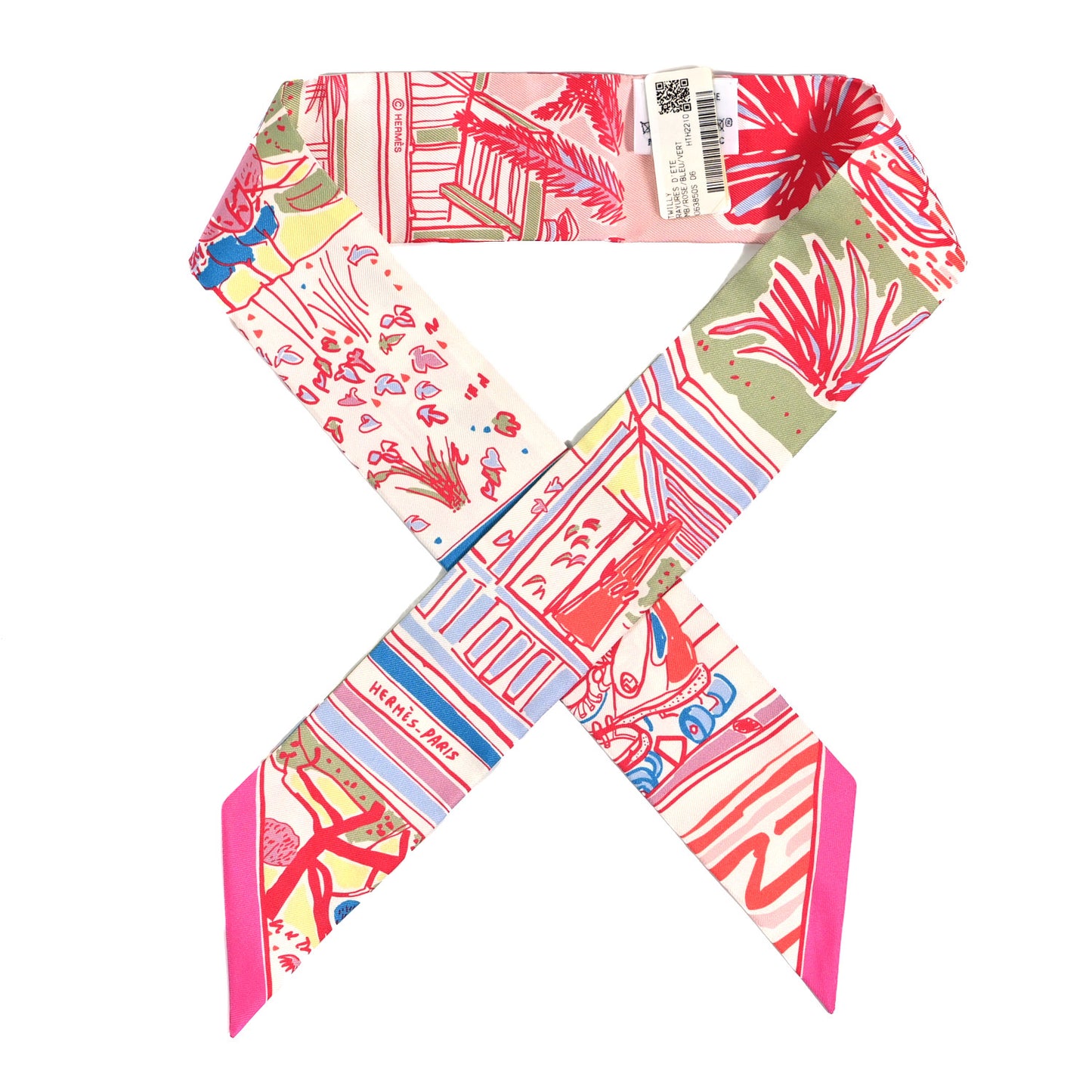 Silk Rayures D'Ete Twilly Rose Bleu Vert