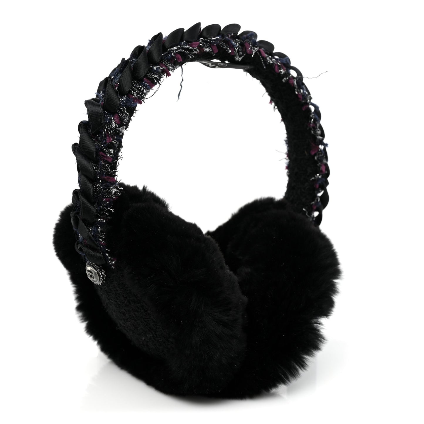 Rabbit Fur Tweed CC Earmuffs Black