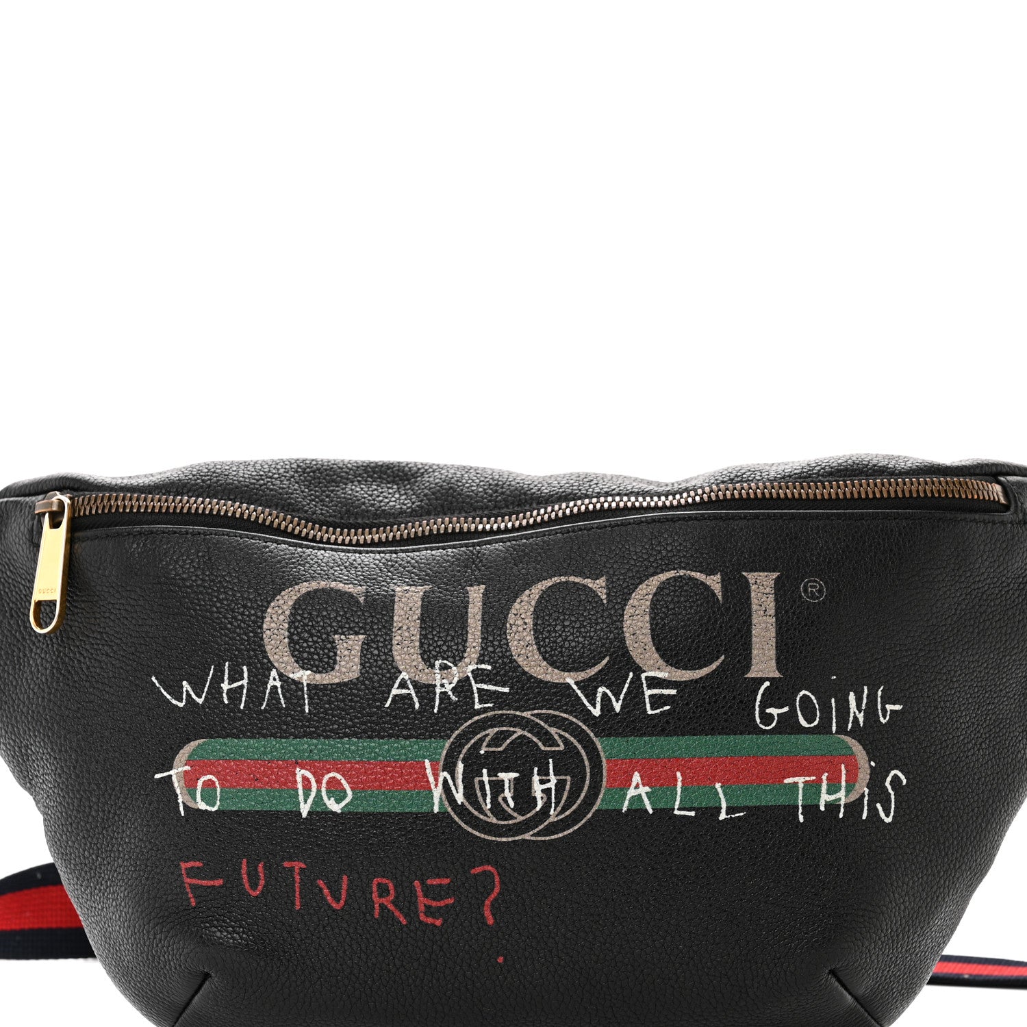 Gucci Grained Calfskin Coco Capitan Logo Belt Bag Black 8 of 16