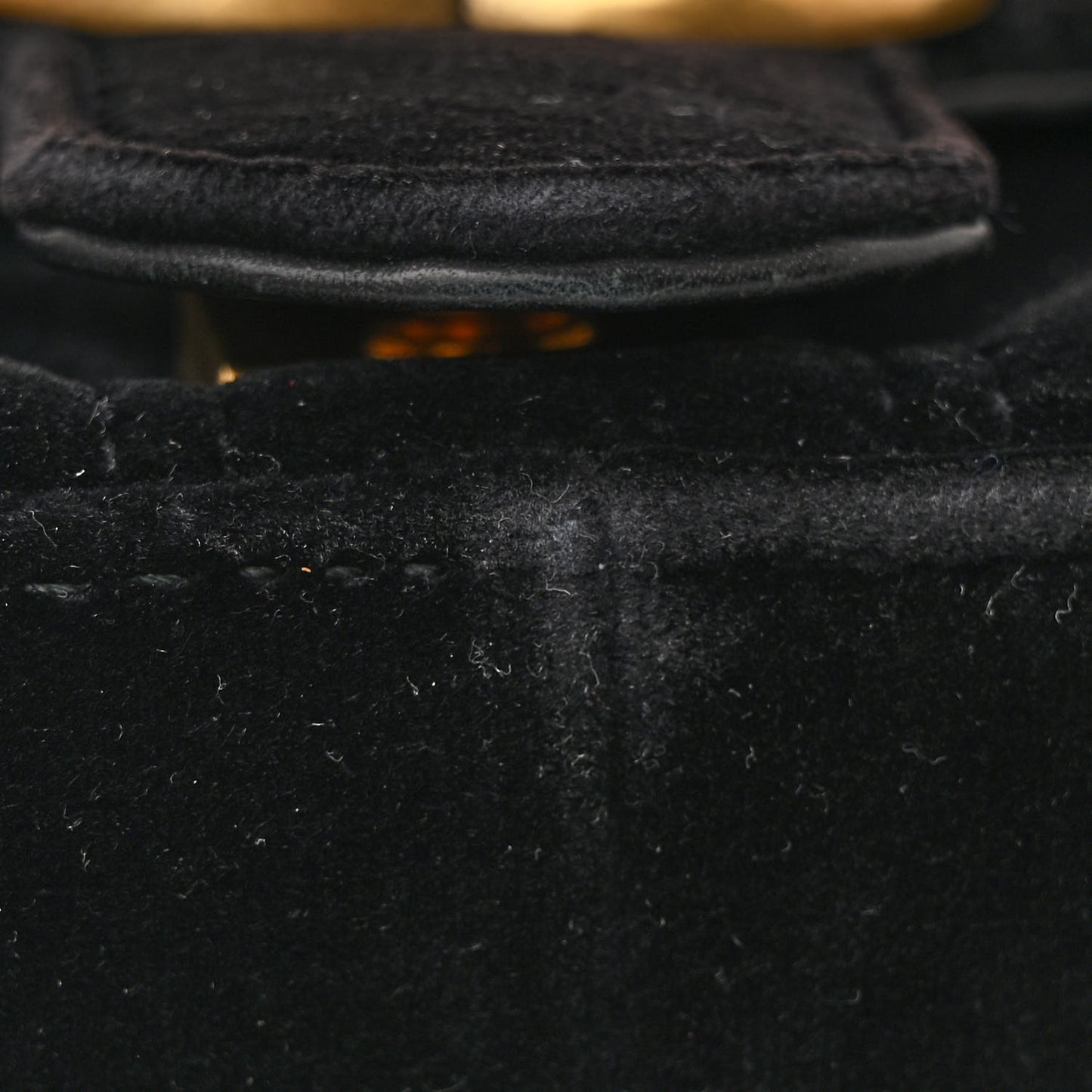 Velvet Matelasse Mini GG Marmont Shoulder Bag Black