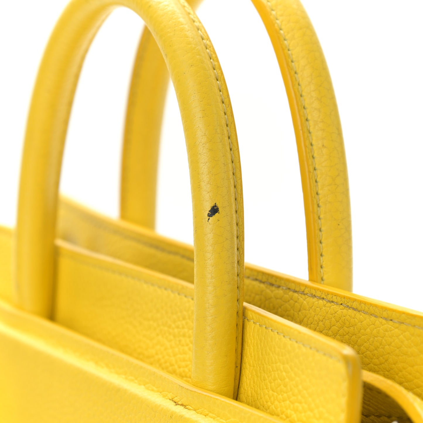 Grained Calfskin Mini Horizon Satchel Yellow